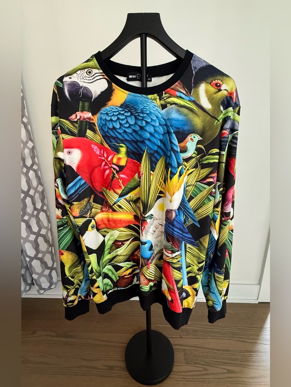 Mega Bird-Print Cardigan Sweater - Multicolor Statement